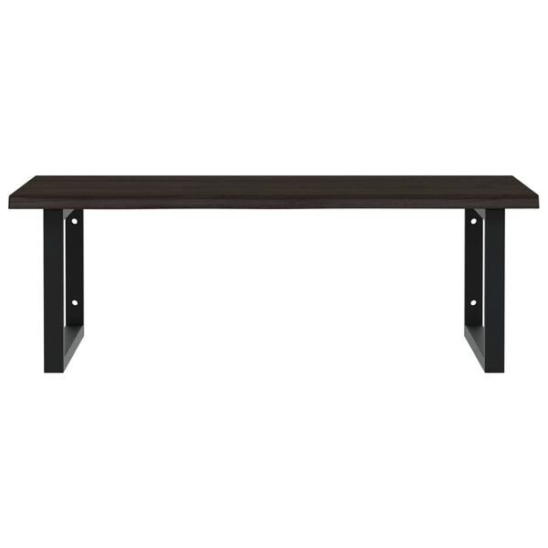 vidaXL Veggfest Handlaugarhilla St&aacute;l og Gegnheil Eik