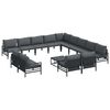 vidaXL Gar&eth;s&oacute;fa sett me&eth; p&uacute;&eth;i 14 pcs Svartur St&aacute;l
