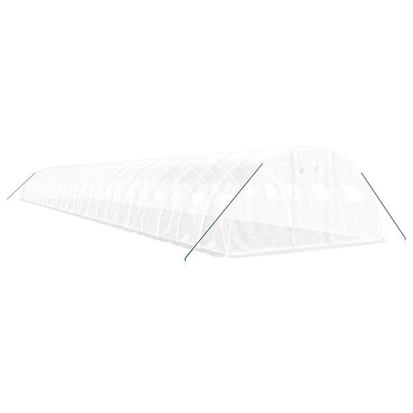 vidaXL Gr&oacute;&eth;urh&uacute;s me&eth; St&aacute;lgrind Hv&iacute;tt 96 m&sup2; 24x4x2 m