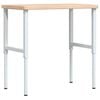 vidaXL Vinnubekkur 100x60x(73-99,5)cm R&eacute;tthyrningslaga Gegnheil Eik