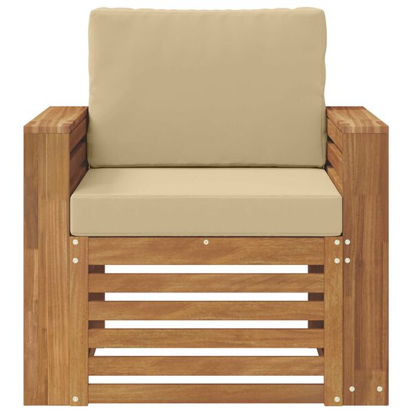 vidaXL &Uacute;ti s&oacute;fasett Solid Akas&iacute;uskei&eth; og P&oacute;lyester N&aacute;tt&uacute;rulegur