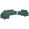 vidaXL S&oacute;fasett 3 pcs D&ouml;kkgr&aelig;n 221 x 80 x 80 cm Flauel