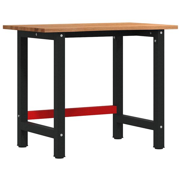 vidaXL vinnubekkur Ljósbrúnt 100x60x81,5 cm Solid Wood Eik