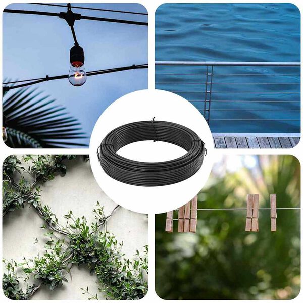 vidaXL Girðingarbönd Antrasít 25 m Stál