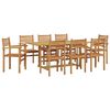 vidaXL Gar&eth;ur bor&eth;sett 9 pcs Br&uacute;nn Solid teak vi&eth;ur