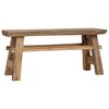 vidaXL Bekkur Blanda&eth; Endurunni&eth; Vi&eth;ur og Gegnheilt Tekk 100x28x43 cm
