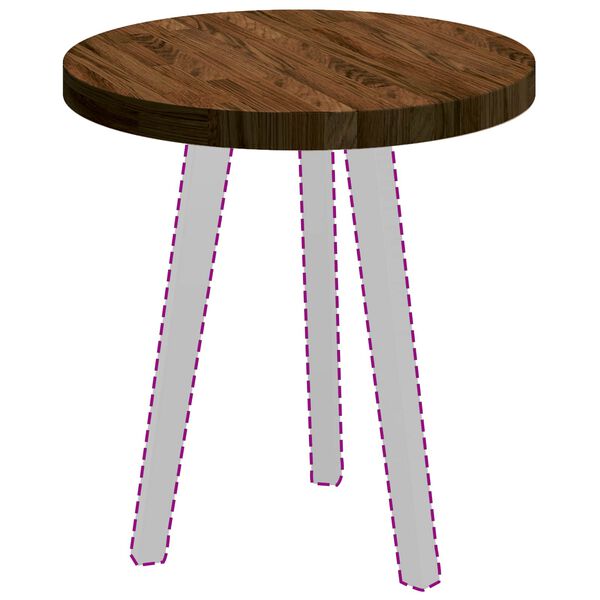 vidaXL Bor&eth;plata L&eacute;tt br&uacute;nt &Oslash; 50 x 4 cm Umfer&eth; &aacute;kaft eik