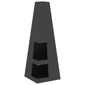 vidaXL Eldurn Svartur 35 x 35 x 100 cm St&aacute;l