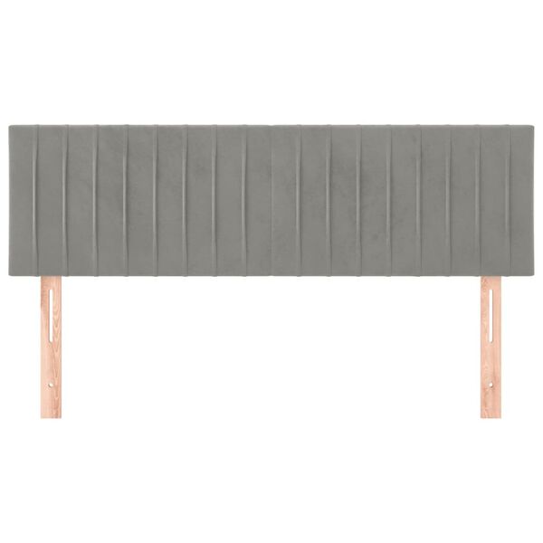 vidaXL H&ouml;fu&eth;gaflar Lj&oacute;sgr&aacute;tt 144x5x78/88 cm Flauel