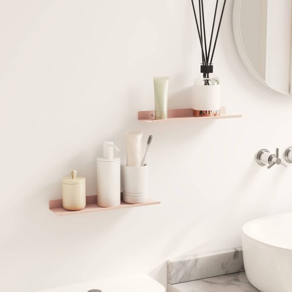 vidaXL Flj&oacute;tandi skrifbor&eth; 2 pcs Bleikur 30 x 9 x 2,5 cm St&aacute;l