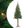 vidaXL Mj&oacute;tt j&oacute;latr&eacute; me&eth; 150 LED Gr&aelig;nn 150 cm PVC og solid furuvi&eth;