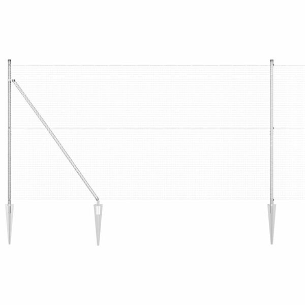 vidaXL Gir&eth;ingarp&oacute;stur Silfur 50 x 1,5 m (19 x 19 mm vefur) St&aacute;l