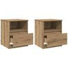 vidaXL n&aacute;ttbor&eth;ssk&aacute;par 2 stk Artisan Oak 40x40x50 cm Hanna&eth;ur vi&eth;ur