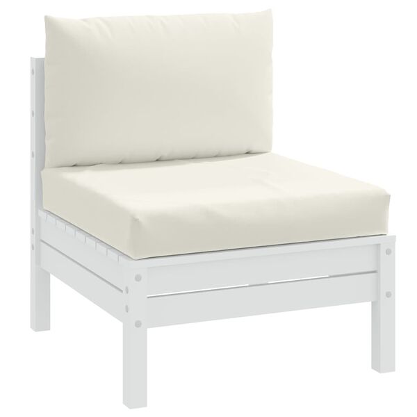vidaXL Sessur fyrir Pallettusófa 2 stk. Rjómahvítir blanda Efnisáklæði