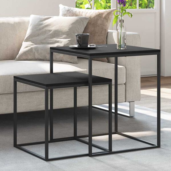 vidaXL S&oacute;fabor&eth;ssett 2 stk. Samsettur Vi&eth;ur og M&aacute;lmur