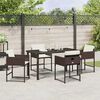 vidaXL Gar&eth;ur bor&eth;sett 5 pcs Br&uacute;nn p&oacute;l&yacute;rattan