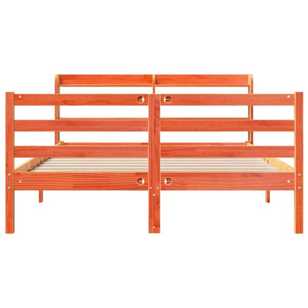 vidaXL R&uacute;mgrind &aacute;n D&yacute;nu Vaxbr&uacute;nn 140x190 cm Gegnheil Fura