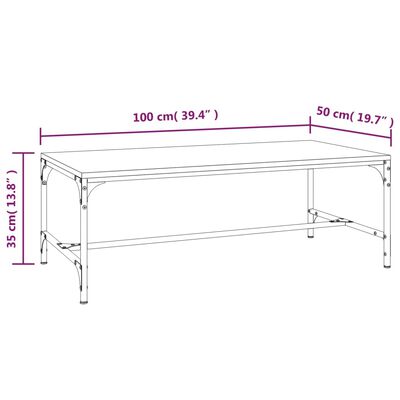 vidaXL Sófaborð Grátt Sonoma 100x50x35 Samsettur Viður