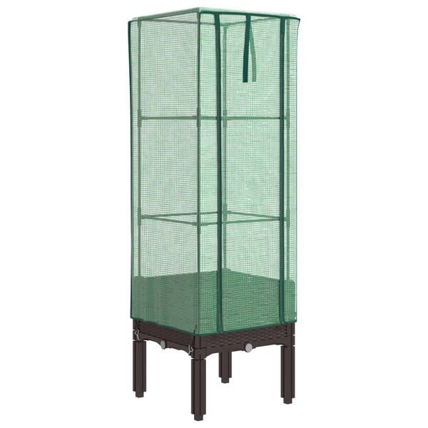 vidaXL Upph&aelig;kka&eth; Be&eth; me&eth; Gr&oacute;&eth;urh&uacute;sahl&iacute;f Spanskreyrs&uacute;tlit 40x40x140 cm