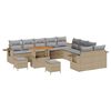 vidaXL Gar&eth;s&oacute;fa sett 13 pcs Drapplita&eth;ur p&oacute;l&yacute;rattan
