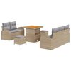 vidaXL Gar&eth;s&oacute;fa sett me&eth; p&uacute;&eth;i me&eth; geymslu 8 pcs Beige og lj&oacute;sgr&aacute;r