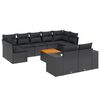 vidaXL 10 Hluta Gar&eth;s&oacute;fasett me&eth; Sessum Svart P&oacute;l&yacute;rattan