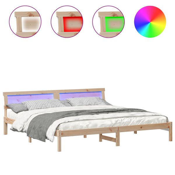 vidaXL Ramsv&iacute;k me&eth; h&ouml;fu&eth;gafl Br&uacute;nn 180 x 200 cm Solid furuhikk