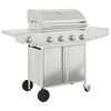 vidaXL Gasgrill me&eth; 5 brennurum &uacute;r silfur ry&eth;fr&iacute;u st&aacute;li