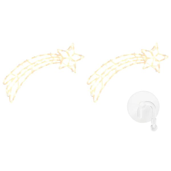 vidaXL J&oacute;lalj&oacute;s Shooting Star Silhouette 2 stk 50 LED Hl&yacute;r hv&iacute;tur