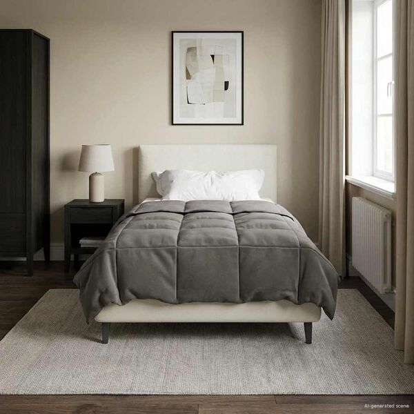 vidaXL Full &aacute;rs d&yacute;na S&iacute;&eth;la&eth; Lj&oacute;sgr&aacute;r 155 x 220 cm M&iacute;kr&oacute;f&iacute;ber