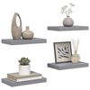 vidaXL Vegghengdar Hillur 4 stk. Gr&aacute;ar 40x23x3,8 cm MDF