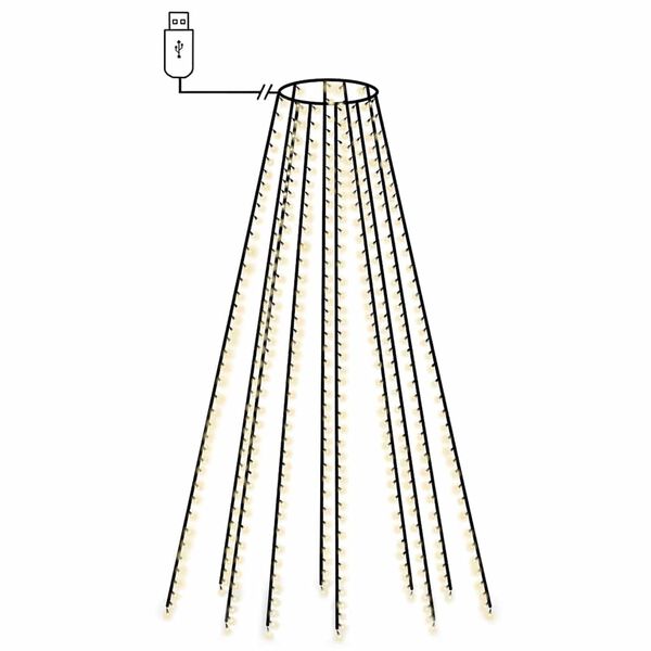 vidaXL J&oacute;latr&eacute;sser&iacute;a me&eth; 500 Kalt-hv&iacute;tum LED 500 cm Inni &Uacute;ti