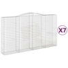 vidaXL Bogadreginn Grj&oacute;tkassi 7 stk. 400x50x220/240 cm Sinkh&uacute;&eth;a&eth; J&aacute;rn