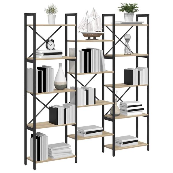 vidaXL Hilla Sonoma Eik 156 x 25 x 167 cm Samsettur vi&eth;ur