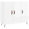 vidaXL Skenkur H&aacute;glans Hv&iacute;tur 90x34x80 cm Samsettur Vi&eth;ur