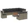 vidaXL 11 Hluta Gar&eth;s&oacute;fasett me&eth; Sessum Gr&aacute;r P&oacute;l&yacute;rattan