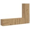 vidaXL 3 stykki vegghengt sj&oacute;nvarpssk&aacute;pasett Artisan Oak