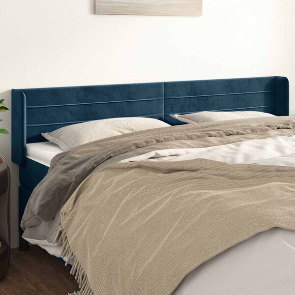 vidaXL H&ouml;f&eth;agafl me&eth; Eyrum 183x16x78/88 cm D&ouml;kkbl&aacute;tt Flauel