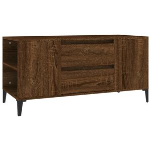 vidaXL Sj&oacute;nvarpssk&aacute;pur Br&uacute;n Eik 102x44,5x50 cm Samsettur Vi&eth;ur