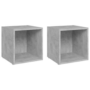 805511 vidaXL TV Cabinets 2 pcs Concrete Grey 37x35x37 cm Chipboard