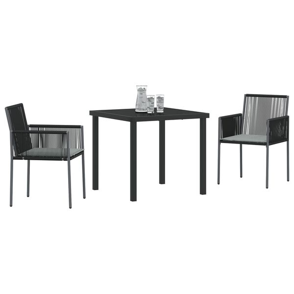 vidaXL Garður borðsett 5 pcs Svartur PE rattan