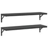vidaXL Vegghillur 2 stk. 100x30 cm Svart Ry&eth;fr&iacute;tt St&aacute;l