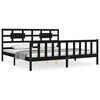 vidaXL R&uacute;mgrind me&eth; H&ouml;fu&eth;gafli Svartur 200x200 cm Gegnheill Vi&eth;ur