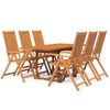 vidaXL 7 Hluta Gar&eth;bor&eth;stofusett Gegnheill Akas&iacute;uvi&eth;ur 120-170 cm