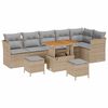 vidaXL Gar&eth;s&oacute;fa sett 8 pcs Drapplita&eth;ur p&oacute;l&yacute;rattan