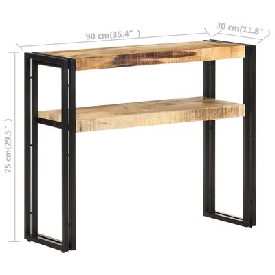 321096 vidaXL Console Table 90x30x75 cm Rough Mango Wood