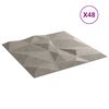 vidaXL Vegg&thorn;il 48 stk. Steypugr&aacute; 50x50 cm XPS 12 m&sup2; Demantsmynstur