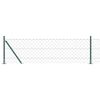 vidaXL Gir&eth;ingarp&oacute;stur Gr&aelig;nn 25 x 0,6 m (60 x 60 mm net) St&aacute;l og PVC