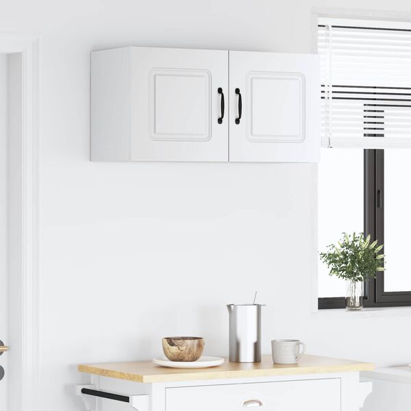 vidaXL Eldh&uacute;s sk&aacute;pur Kalmar Hv&iacute;tt 80 x 31 x 40 cm Samsettur vi&eth;ur