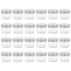 vidaXL Glersultukrukkur með Silfurlituðum Lokum 24 stk. 110 ml